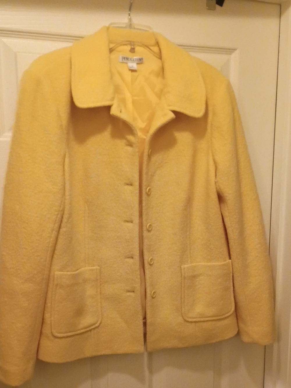 Pendleton Soft Yellow Teddy Jacket with Patch Pockets